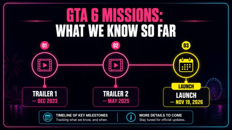 Timeline of GTA 6 missions reveals from Trailer 1 through the November 2026 launch
