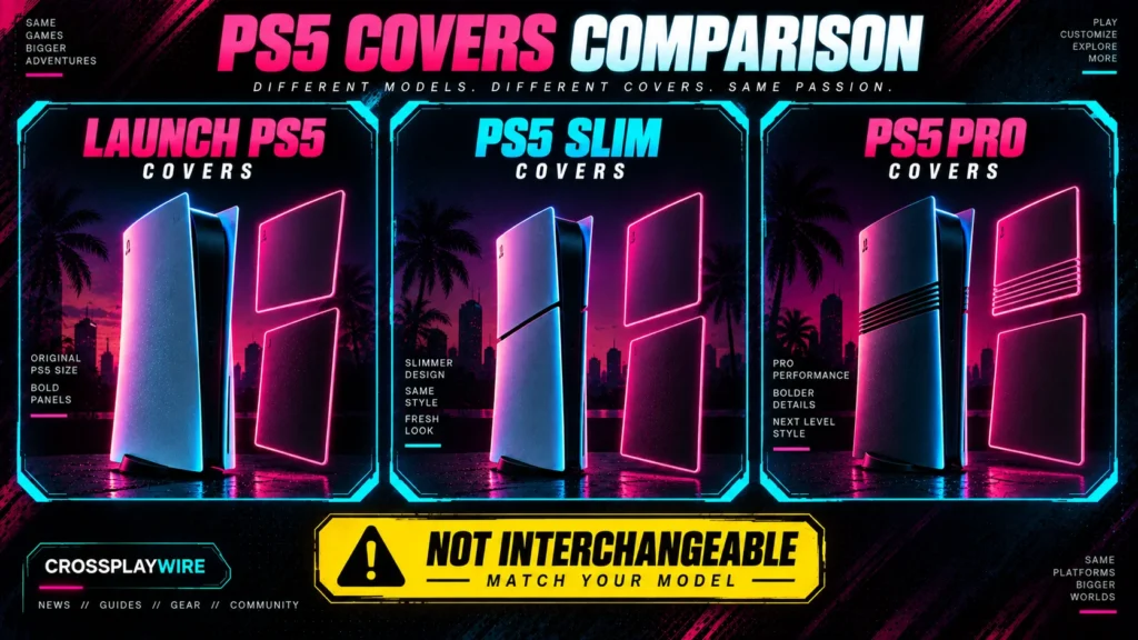 PS5 console covers for launch, Slim and Pro models are not interchangeable
